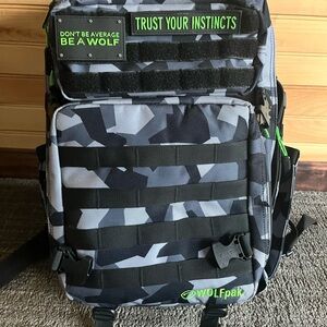 WOLF Black and Gray Men's Backpack